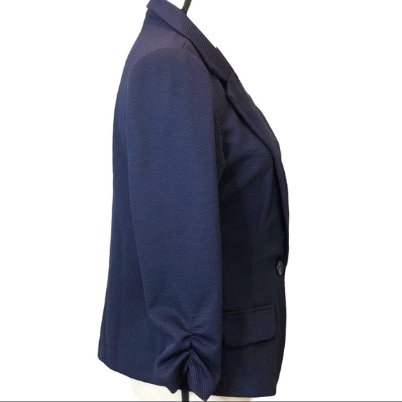 Courtenay blazer navy 3/4 ruched sleeves M - Picture 4 of 10